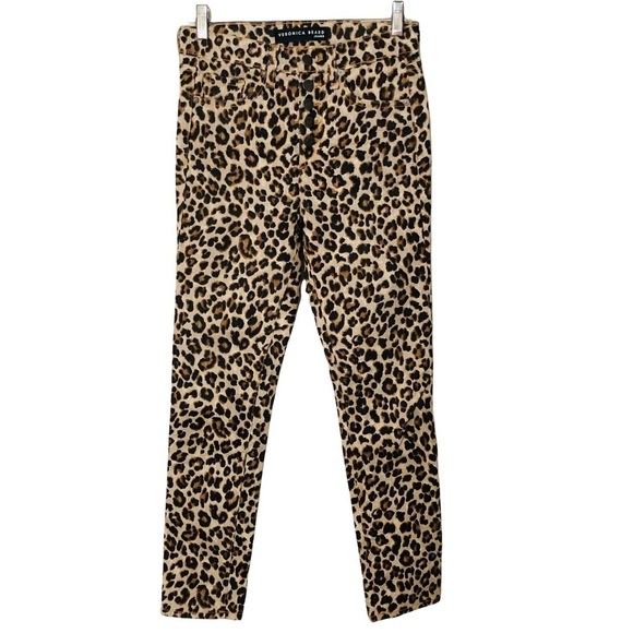 Veronica Beard Debbie 10” High Rise Leopard Cut Print Jeans Sz 24 Ankle novelty - Picture 3 of 15